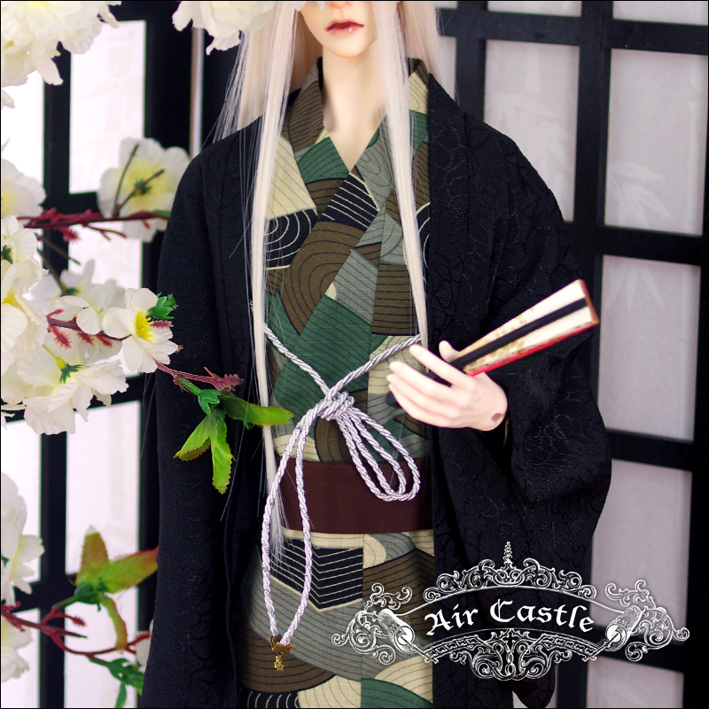 1/3 SD17男 70cm メンズ 着物 羽織 セット服 黒 スーパードルフィー 人形用 着物 オーダー