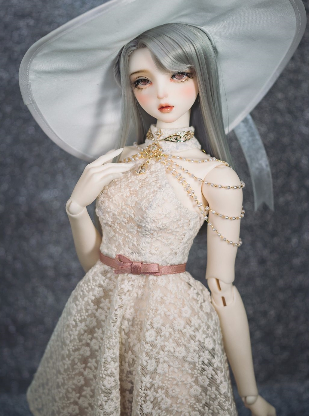 1/4,MSD レース パール ワンピース ドルフィードリーム ドール服 オーダー