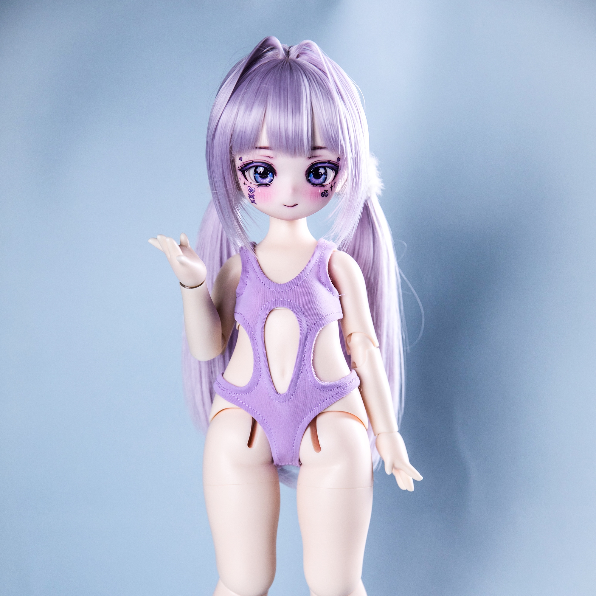 1/3,SD,DD セクシー ワンピース水着 紫 スーパードルフィー ドール服 オーダー