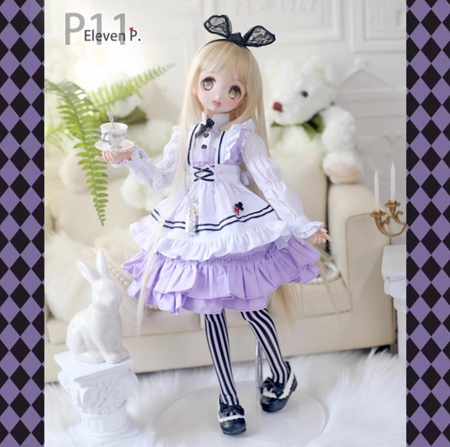 新作☆ドールの服　MDD　S胸　もちあしサイズ用　中華風メイド　ブラック その他