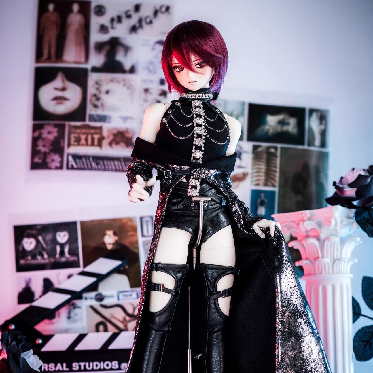 1/4,MSD,MDD ボンデージ風 セット服 ドルフィードリーム ドール服 オーダー
