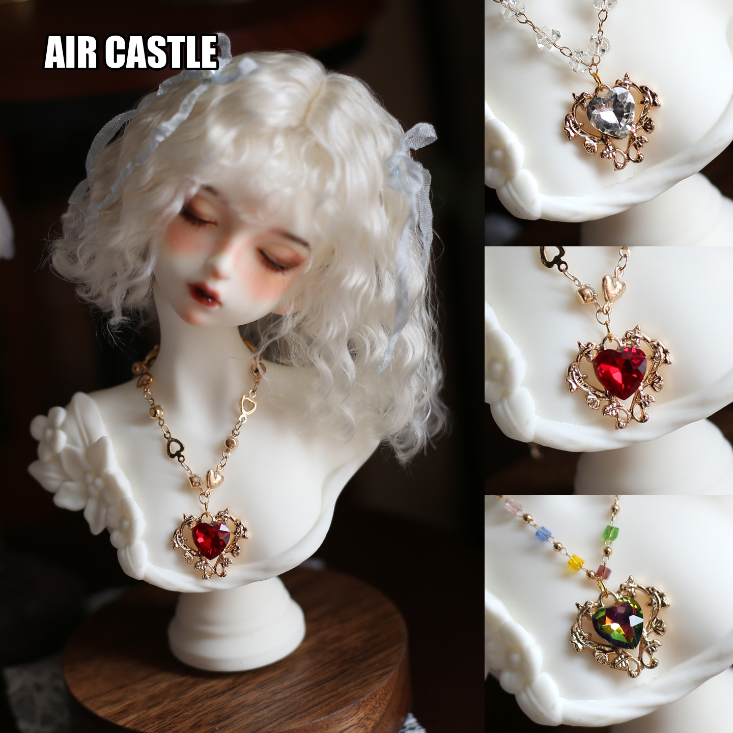1/3,SD,DD ネックレス レッド ハート スーパードルフィー 人形用 アクセサリー オーダー
