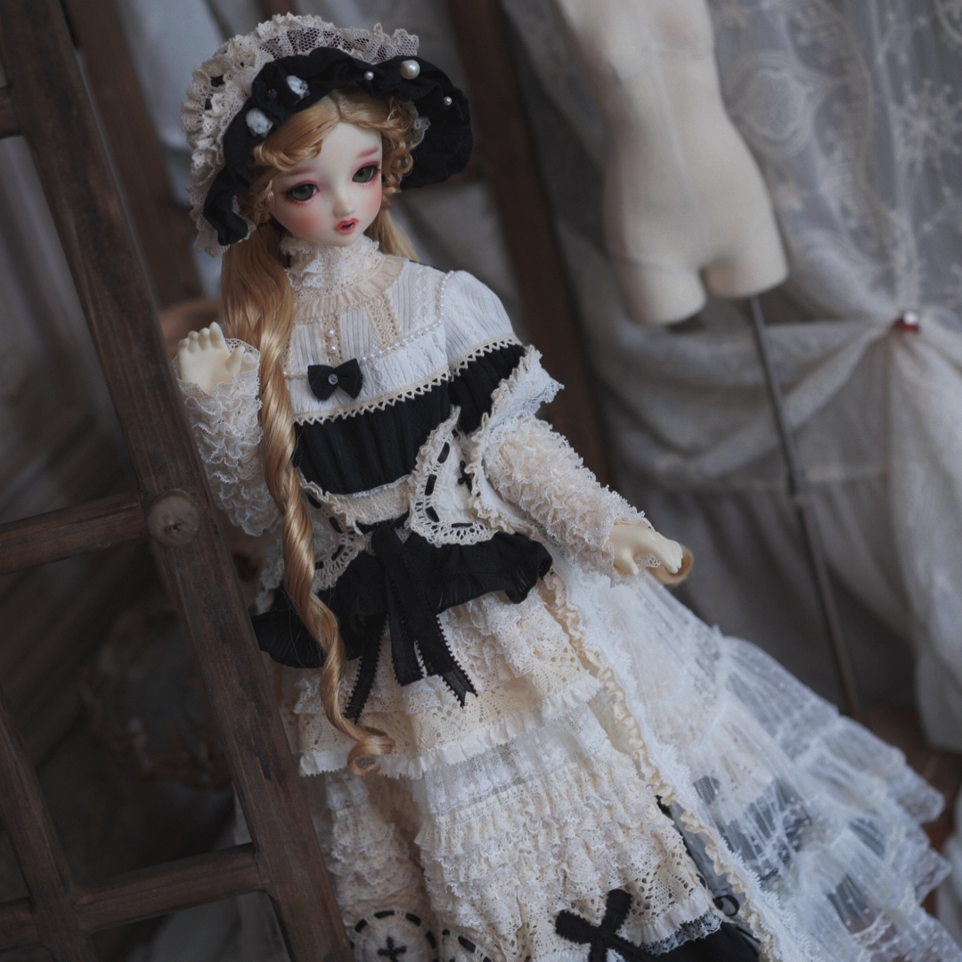 1/3,SD13,SDGR クラシカル ドレスセット 白黒 スーパードルフィー人形洋服 オーダー