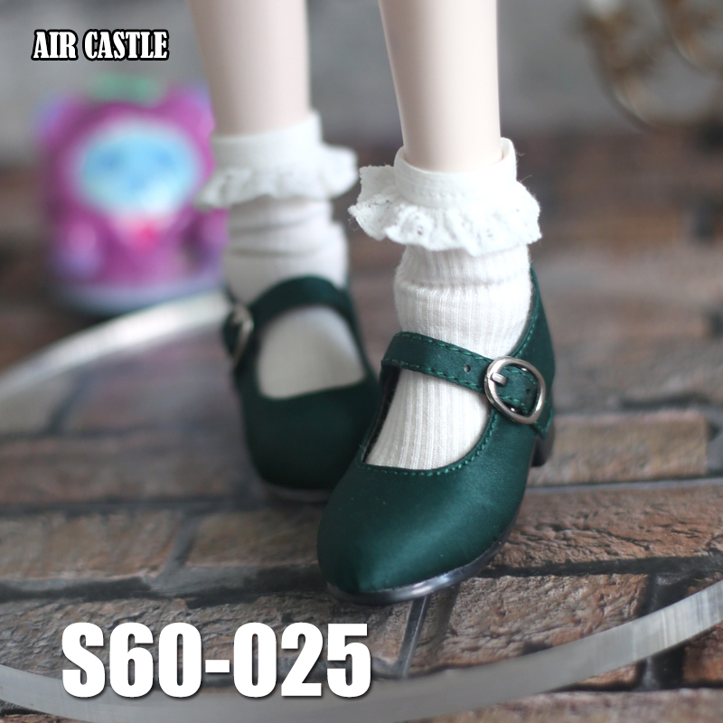 1/3BJD,DD サテン ベルト シューズ 濃緑ドルフィードリーム ドール靴 オーダー