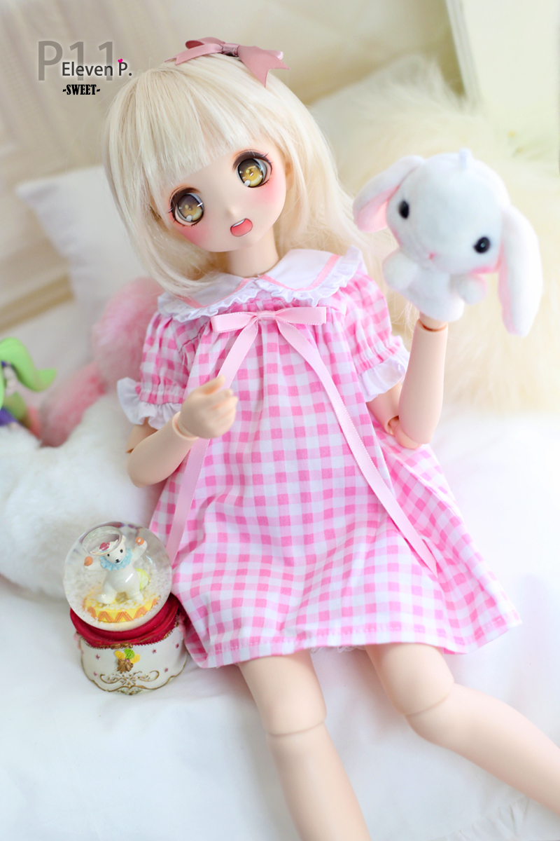 HONEY DOLL / 1/4,MDD,MSD チェック ウサ耳 パジャマ ワンピース