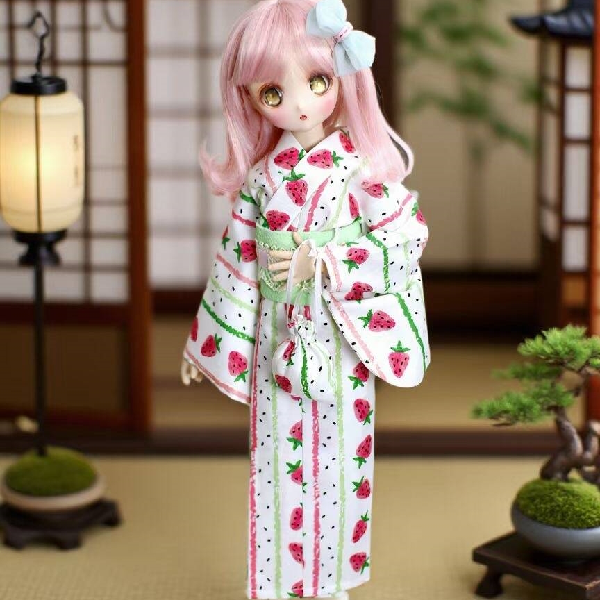 1/4,MDD,MSD 浴衣 セット 苺  ドルフィードリーム ドール着物 オーダー