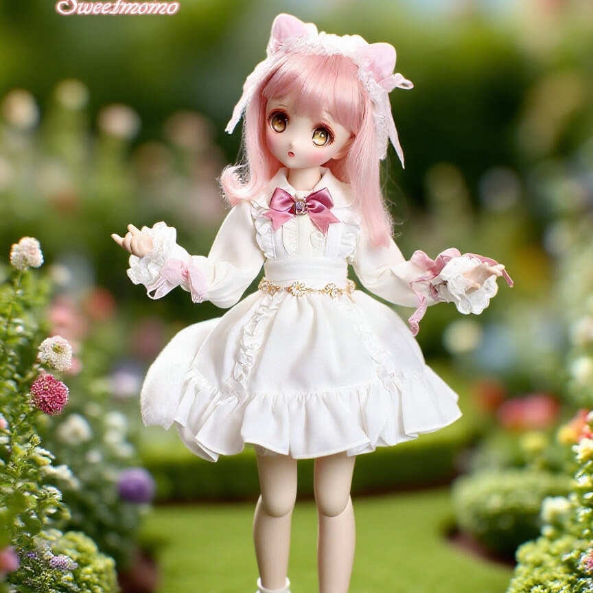 1/4,MSD,MDD ホワイト ブラウス スカート セット服 ドルフィードリーム 人形洋服 オーダー
