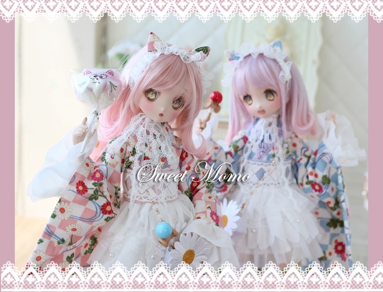 HONEY DOLL / 1/4,MDD,MSD 着物ドレス デイジー 猫耳 セット服 バッグ