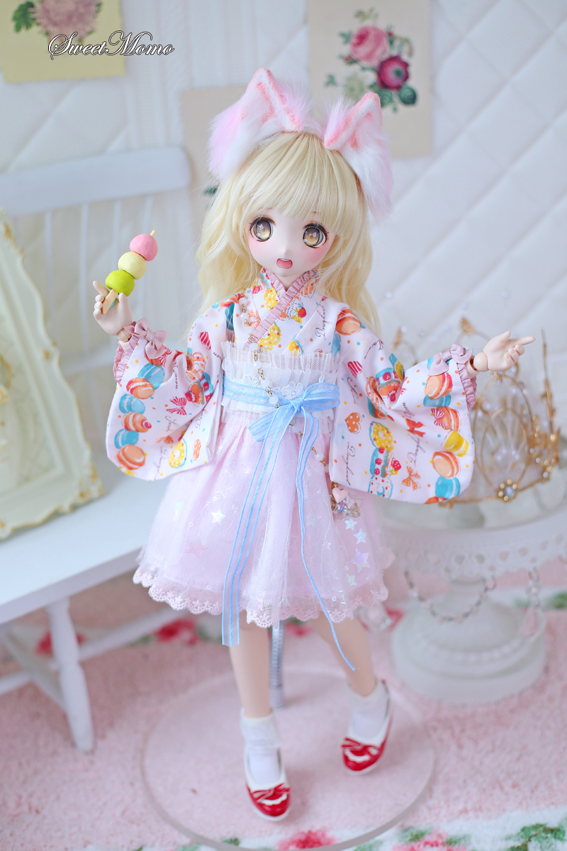 HONEY DOLL / 1/4,MDD,MSD 着物風 ミニドレス セット服 ピンク