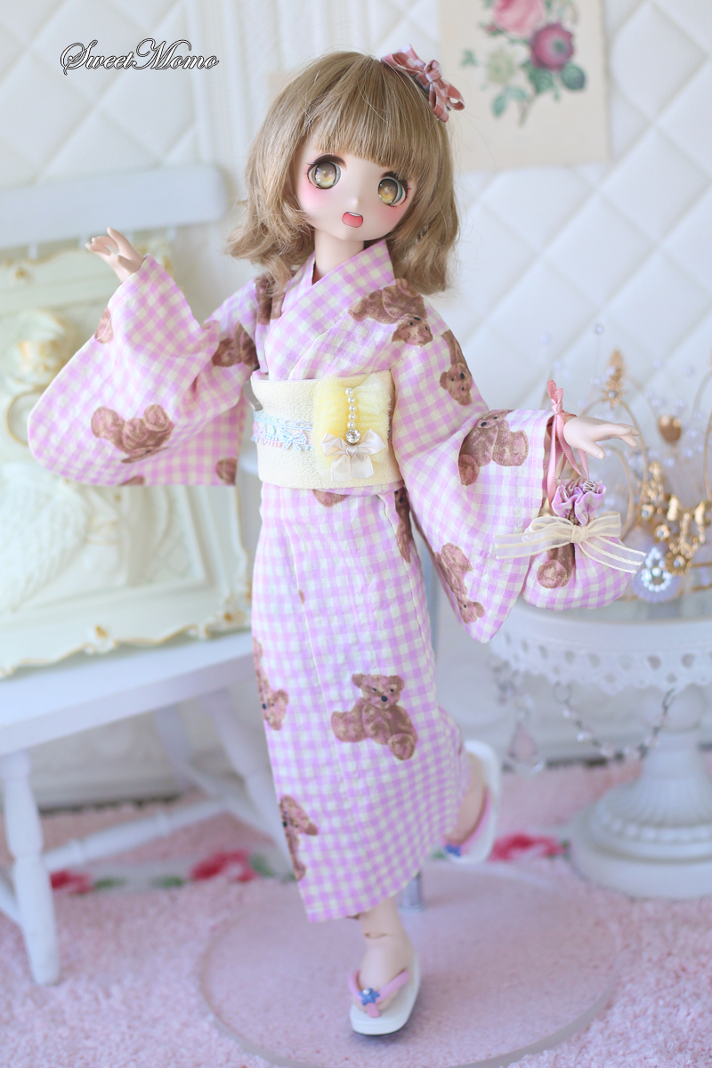 HONEY DOLL / 1/4,MDD,MSD 浴衣 セット 熊 スーパードルフィー ドール