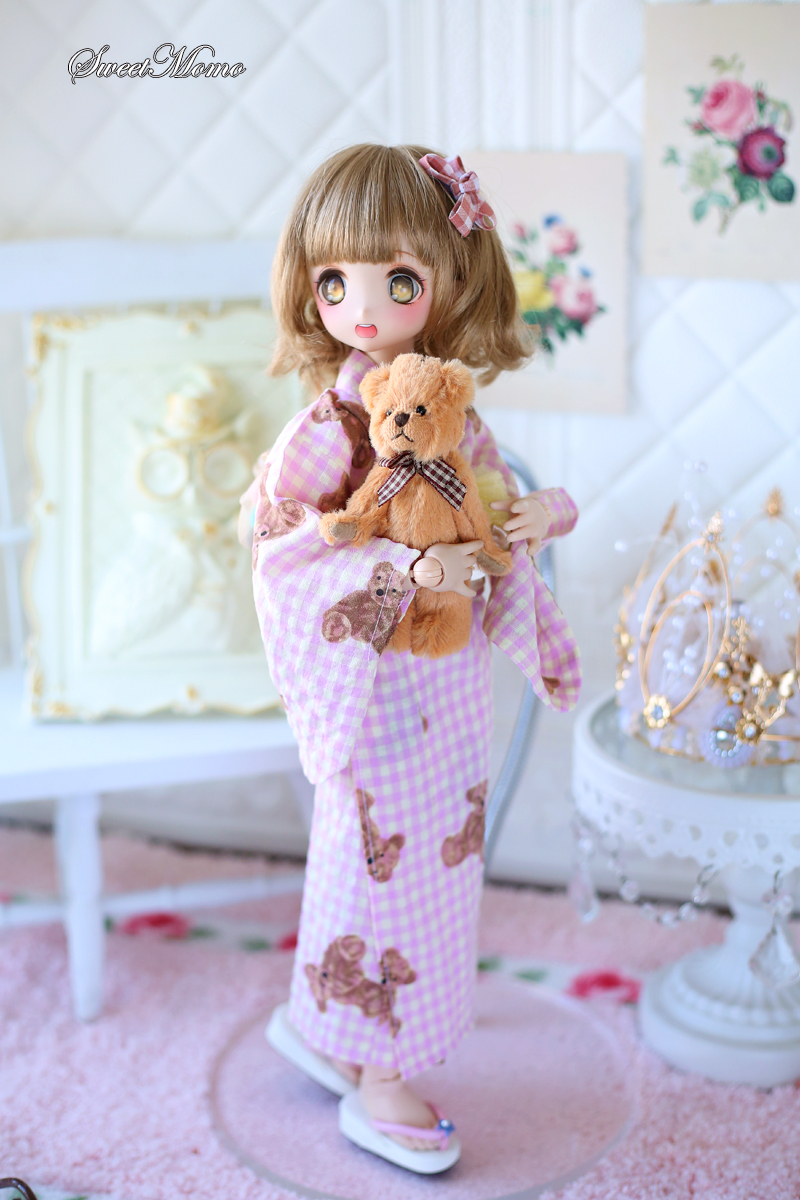 HONEY DOLL / 1/4,MDD,MSD 浴衣 セット 熊 スーパードルフィー ドール