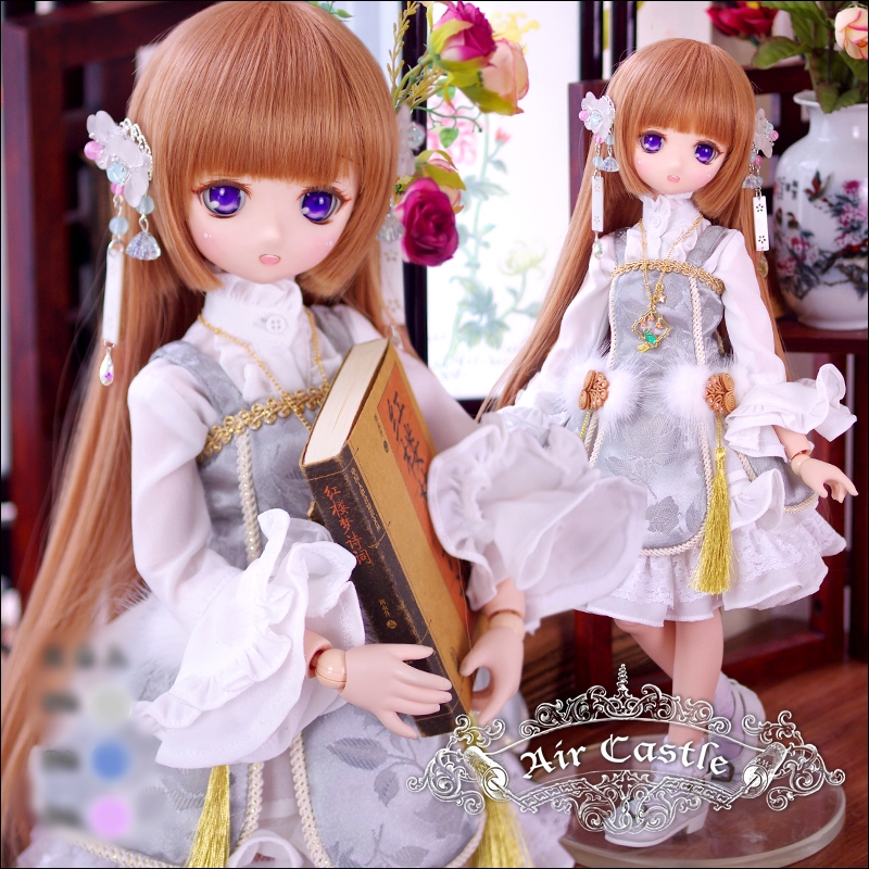 1/4,MDD チャイナドレス風 セット服 グレー ドルフィードリーム ドール服 オーダー