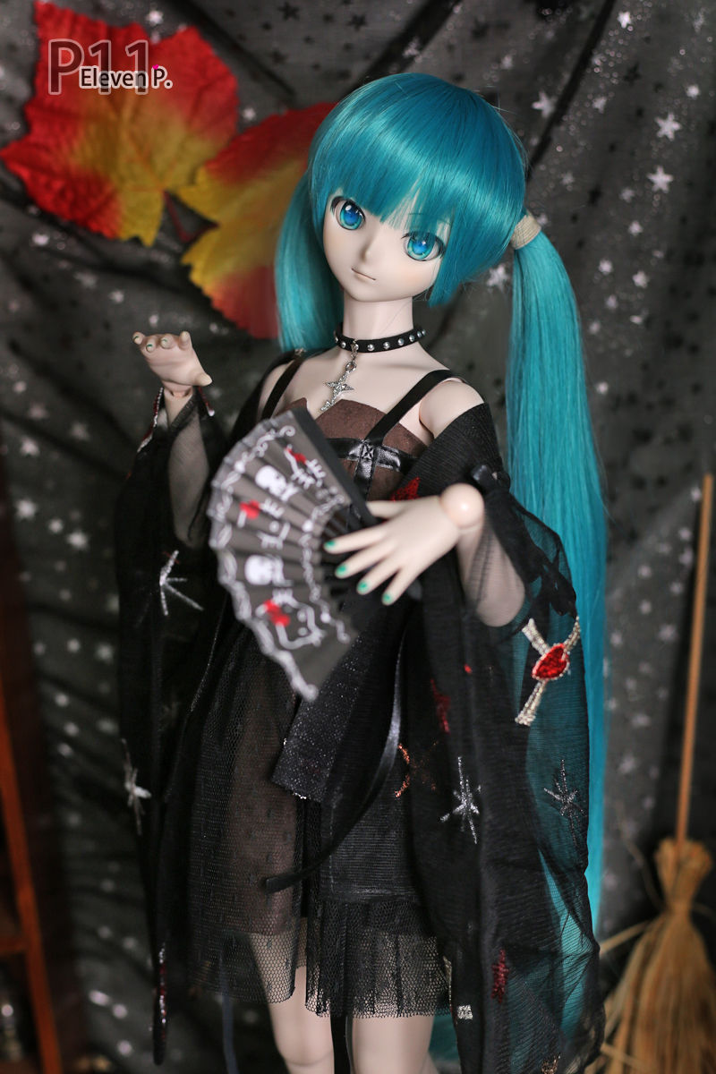 HONEY DOLL / 1/3,DD スエードドレス ガウン セット服 黒 ドルフィー