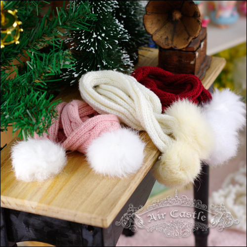 1/3,SD,DD ポンポン ニットマフラー 白 ドール衣類 スーパードルフィー 人形用