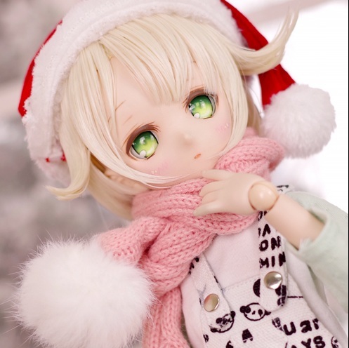 1/3,SD,DD ポンポン ニットマフラー ピンク ドール衣類 ドルフィードリーム 人形用