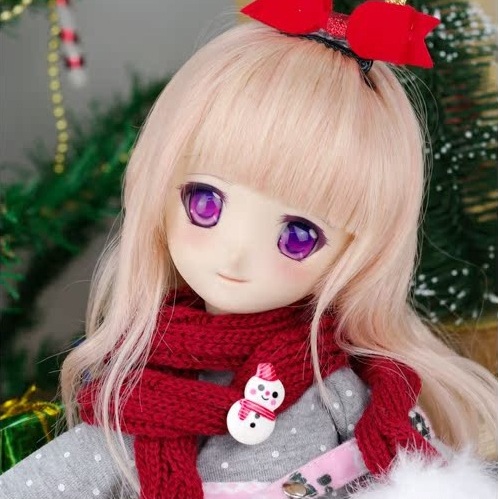 1/3,SD,DD ポンポン ニットマフラー ワインレッド ドール小物 ドルフィードリーム 人形用