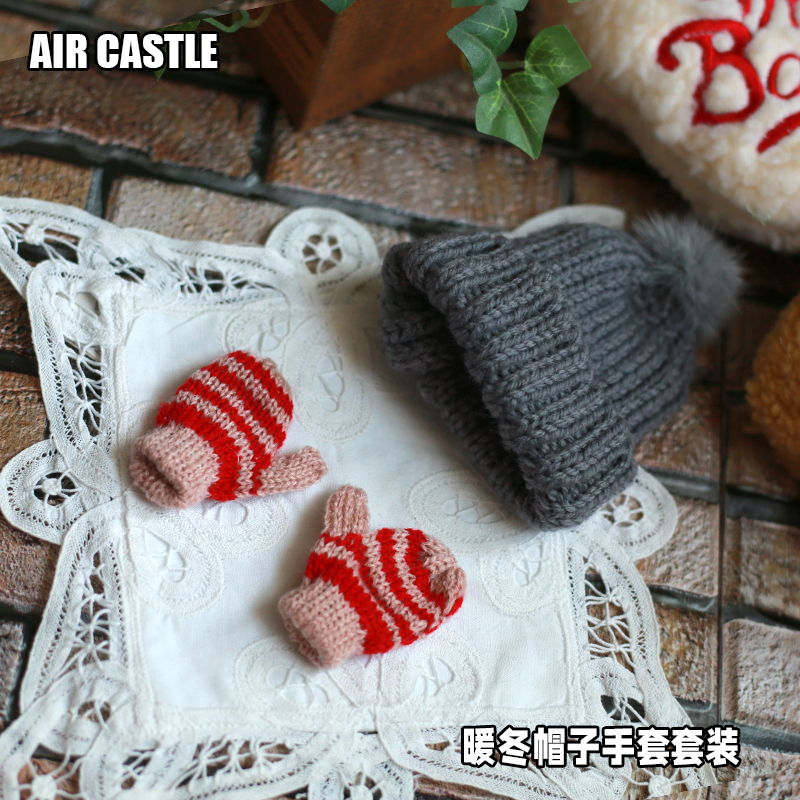 1/3,SD,DD グレー ニット帽 手袋 セットドルフィードリーム 人形用 ドール服