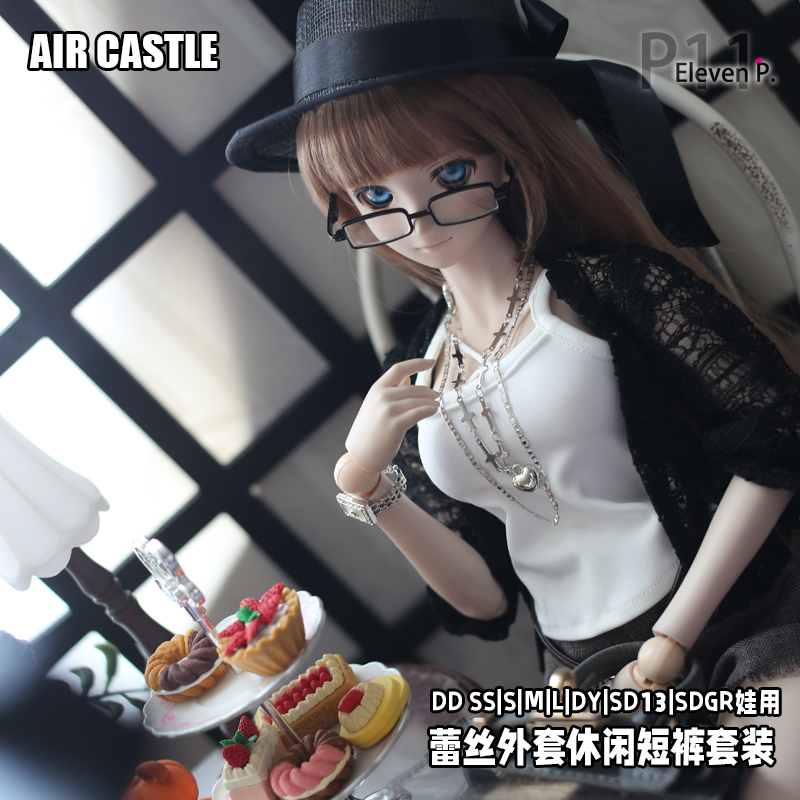 1/3,DD,SD レース上着 キャミソール ショートパンツ セット服 ドルフィードリーム ドール服 オーダー