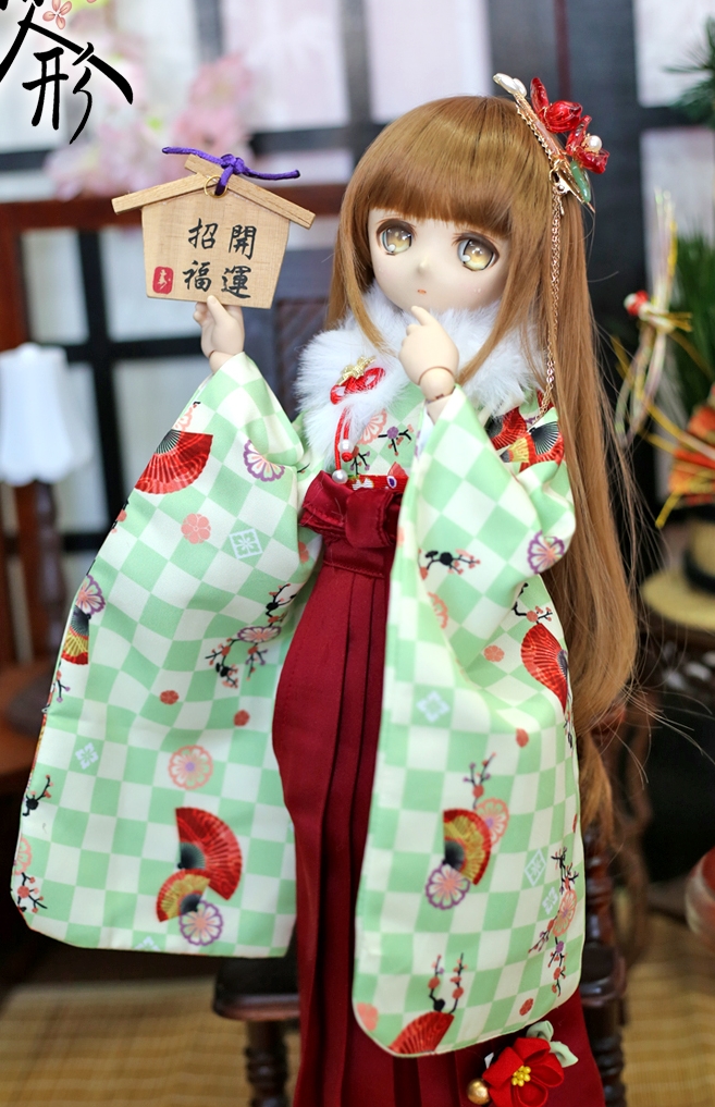 1/4,MDD,MSD 袴 短着物 セット服 花扇 ドルフィードリーム ドール着物 オーダー