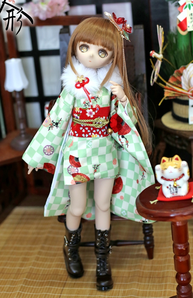 1/4,MDD,MSD 袴 短着物 セット服 花扇 ドルフィードリーム ドール着物 オーダー