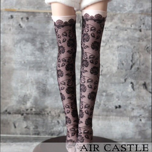 1/4,MSD,MDD バラ プリント ニーハイソックス ドルフィードリーム 人形靴下 オーダー