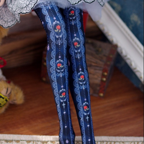 1/3,SD,DD クリスタルローズ ニーハイソックス ドルフィードリーム 人形靴下 オーダー